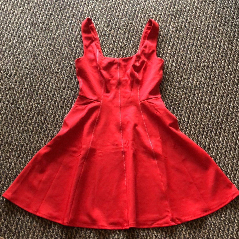 Ted Baker London “Lohanna” Red Neoprene Fit & Flare Dress